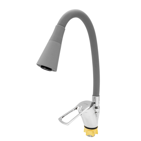 Casă și camping - FL XI-CG452ZG, Baterie bucatarie cu pipa flexibila 2 functii, zinc, Gri/Crom, FLOW
