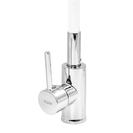 FL XI-CW451ZW, Baterie bucatarie cu pipa flexibila, zinc, alb, FLOW [1]