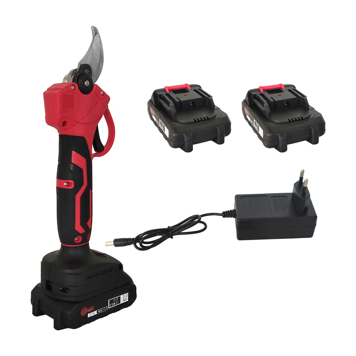 Gradina - Foarfeca cu acumulator , vita de vie si crengi , 21 V , 3 Ah , Rosie