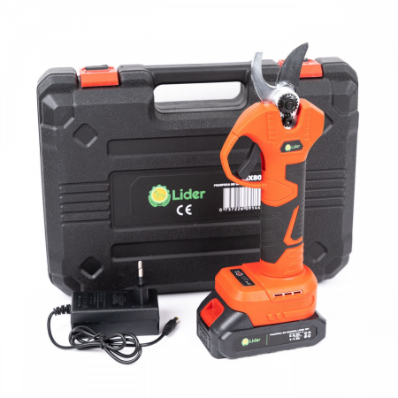 Foarfeci cu acumulator - Foarfeca vita de vie si crengi Lider MX808, cu acumulator 36V, rosu