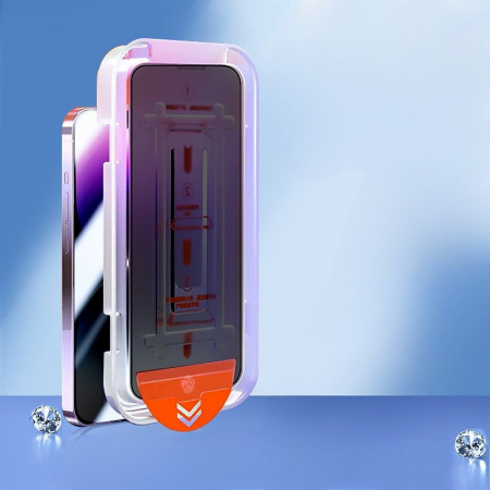 Lichidare Folie de Protectie cu Instalare Rapida, Flippy, pentru Apple iPhone 15 Plus, Privacy Tempered Glass Easy Tool, Full Cover, Protectie Difuzor, HD, Margini Negre, Transparent [1]