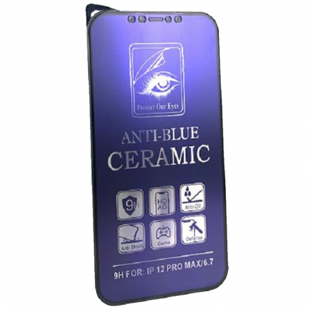 Folie de Protectie, Flippy, pentru iPhone 15 Plus, Ceramic Anti-Blue, 9H, Protectie Ochi, Anti-Soc, Mov [3]