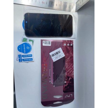 Folie de Protectie, Flippy, pentru iPhone 15 Pro, Privacy Tempered Glass cu Pietricele, ESD, HD, Transparent [6]