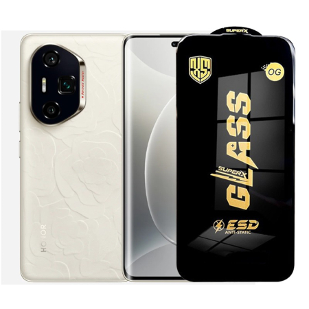 GSM - Folie de Protectie pentru Honor 300, Flippy, Sticla Securizata ESD, Margini Negre, Rezistenta la Zgirieturi, Antistatica, 0.35 mm, Transparenta