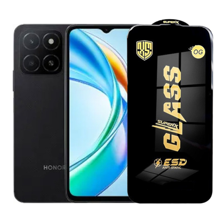 GSM - Folie de Protectie pentru Honor X5b Plus, Flippy, Sticla Securizata ESD, Margini Negre, Rezistenta la Zgirieturi, Antistatica, 0.35 mm, Transparenta