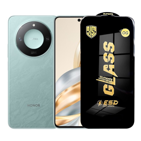 GSM - Folie de Protectie pentru Honor X60, Flippy, Sticla Securizata ESD, Margini Negre, Rezistenta la Zgirieturi, Antistatica, 0.35 mm, Transparenta