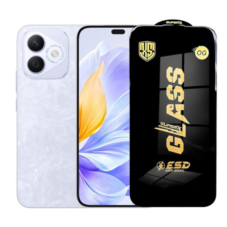 GSM - Folie de Protectie pentru Honor X60i, Flippy, Sticla Securizata ESD, Margini Negre, Rezistenta la Zgirieturi, Antistatica, 0.35 mm, Transparenta