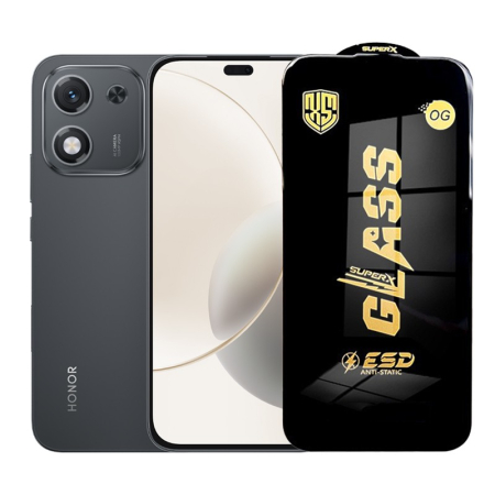 GSM - Folie de Protectie pentru Honor X70i, Flippy, Sticla Securizata ESD, Margini Negre, Rezistenta la Zgirieturi, Antistatica, 0.35 mm, Transparenta