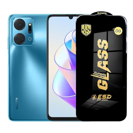 GSM - Folie de Protectie pentru Honor X7a, Flippy, Sticla Securizata ESD, Margini Negre, Rezistenta la Zgirieturi, Antistatica, 0.35 mm, Transparenta