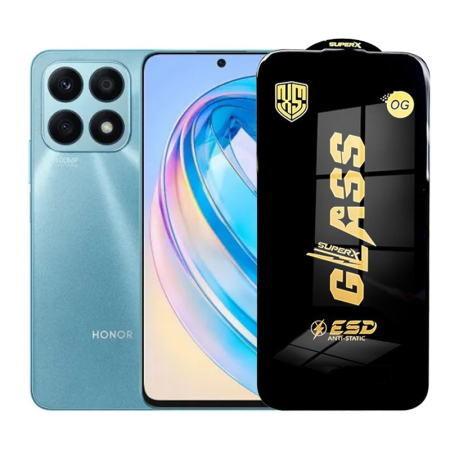 GSM - Folie de Protectie pentru Honor X8a, Flippy, Sticla Securizata ESD, Margini Negre, Rezistenta la Zgirieturi, Antistatica, 0.35 mm, Transparenta
