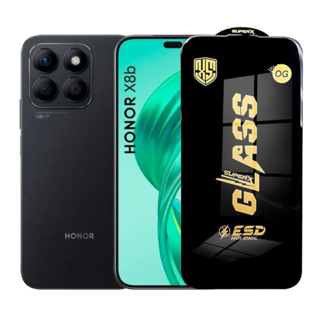 GSM - Folie de Protectie pentru Honor X8b, Flippy, Sticla Securizata ESD, Margini Negre, Rezistenta la Zgirieturi, Antistatica, 0.35 mm, Transparenta