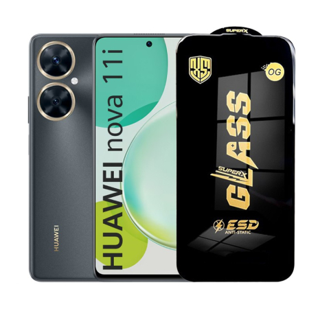 Sub 99 Lei - Folie de Protectie pentru Huawei Nova 11 i, Flippy, Sticla Securizata ESD, Margini Negre, Rezistenta la Zgirieturi, Antistatica, 0.35 mm, Transparenta