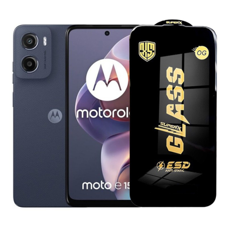 Sub 99 Lei - Folie de Protectie pentru Motorola Moto E15, Flippy, Sticla Securizata ESD, Margini Negre, Rezistenta la Zgirieturi, Antistatica, 0.35 mm, Transparenta