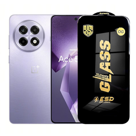 Sub 99 Lei - Folie de Protectie pentru OnePlus Ace 5 Pro, Flippy, Sticla Securizata ESD, Margini Negre, Rezistenta la Zgirieturi, Antistatica, 0.35 mm, Transparenta