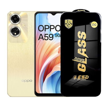 GSM - Folie de Protectie pentru Oppo A59, Flippy, Sticla Securizata ESD, Margini Negre, Rezistenta la Zgirieturi, Antistatica, 0.35 mm, Transparenta
