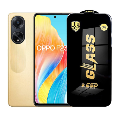 GSM - Folie de Protectie pentru Oppo F23, Flippy, Sticla Securizata ESD, Margini Negre, Rezistenta la Zgirieturi, Antistatica, 0.35 mm, Transparenta