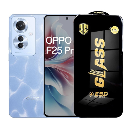 GSM - Folie de Protectie pentru Oppo F25 Pro, Flippy, Sticla Securizata ESD, Margini Negre, Rezistenta la Zgirieturi, Antistatica, 0.35 mm, Transparenta