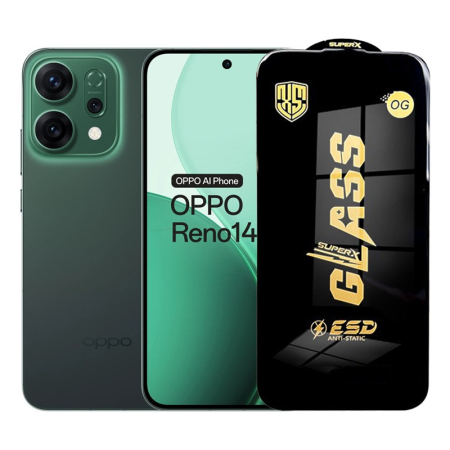 Sub 99 Lei - Folie de Protectie pentru Oppo Reno14, Flippy, Sticla Securizata ESD, Margini Negre, Rezistenta la Zgirieturi, Antistatica, 0.35 mm, Transparenta