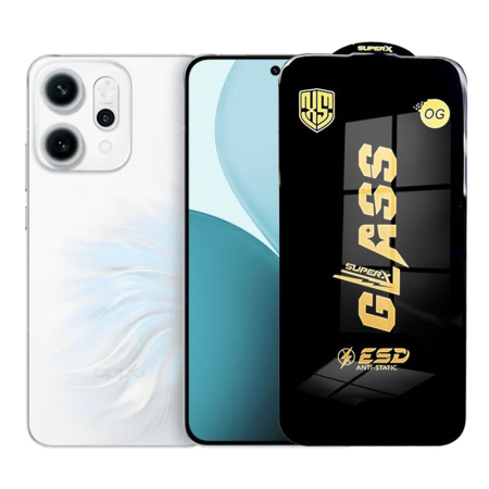 Sub 99 Lei - Folie de Protectie pentru Oppo Reno14 Pro, Flippy, Sticla Securizata ESD, Margini Negre, Rezistenta la Zgirieturi, Antistatica, 0.35 mm, Transparenta
