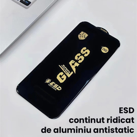 Folie de Protectie pentru Realme 14, Flippy, Sticla Securizata ESD, Margini Negre, Rezistenta la Zgirieturi, Antistatica, 0.35 mm, Transparenta [4]