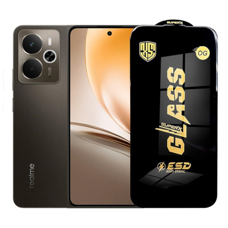 GSM - Folie de Protectie pentru Realme 14, Flippy, Sticla Securizata ESD, Margini Negre, Rezistenta la Zgirieturi, Antistatica, 0.35 mm, Transparenta