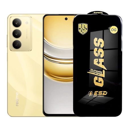 GSM - Folie de Protectie pentru Realme 14x, Flippy, Sticla Securizata ESD, Margini Negre, Rezistenta la Zgirieturi, Antistatica, 0.35 mm, Transparenta