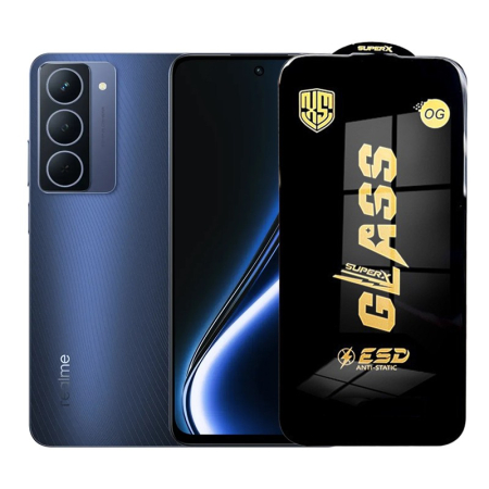GSM - Folie de Protectie pentru Realme Narzo 80x, Flippy, Sticla Securizata ESD, Margini Negre, Rezistenta la Zgirieturi, Antistatica, 0.35 mm, Transparenta