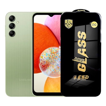 Sub 99 Lei - Folie de Protectie pentru Samsung Galaxy A14, Flippy, Sticla Securizata ESD, Margini Negre, Rezistenta la Zgirieturi, Antistatica, 0.35 mm, Transparenta
