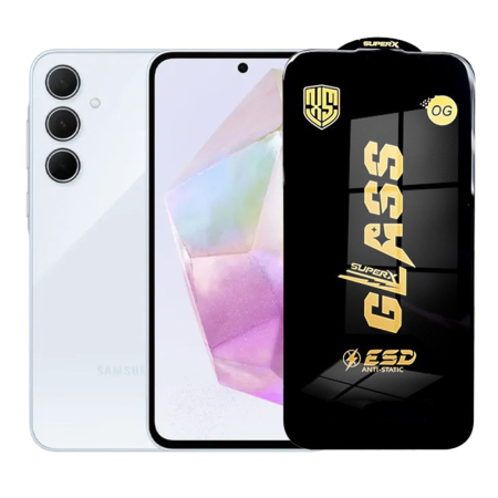 Sub 99 Lei - Folie de Protectie pentru Samsung Galaxy A35, Flippy, Sticla Securizata ESD, Margini Negre, Rezistenta la Zgirieturi, Antistatica, 0.35 mm, Transparenta