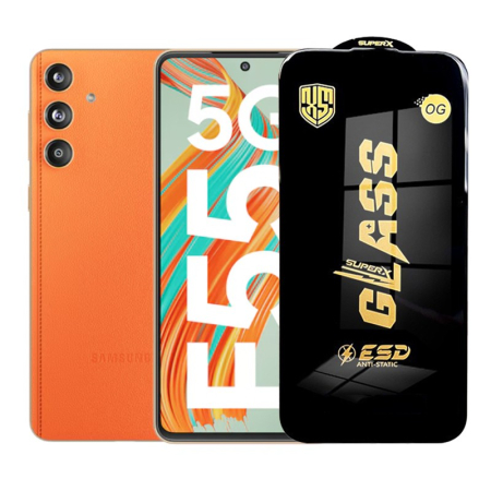 Sub 99 Lei - Folie de Protectie pentru Samsung Galaxy F55, Flippy, Sticla Securizata ESD, Margini Negre, Rezistenta la Zgirieturi, Antistatica, 0.35 mm, Transparenta