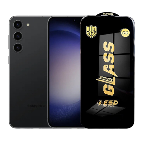 Sub 99 Lei - Folie de Protectie pentru Samsung Galaxy S23+, Flippy, Sticla Securizata ESD, Margini Negre, Rezistenta la Zgirieturi, Antistatica, 0.35 mm, Transparenta