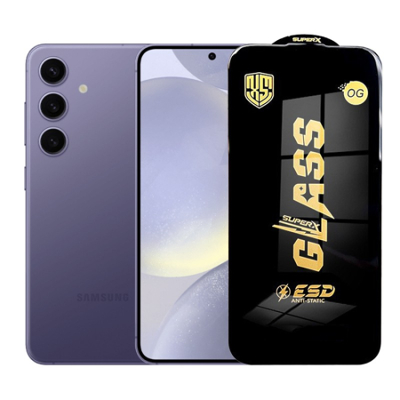 Sub 99 Lei - Folie de Protectie pentru Samsung Galaxy S24, Flippy, Sticla Securizata ESD, Margini Negre, Rezistenta la Zgirieturi, Antistatica, 0.35 mm, Transparenta