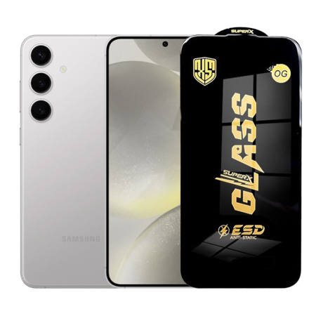 Sub 99 Lei - Folie de Protectie pentru Samsung Galaxy S24+, Flippy, Sticla Securizata ESD, Margini Negre, Rezistenta la Zgirieturi, Antistatica, 0.35 mm, Transparenta