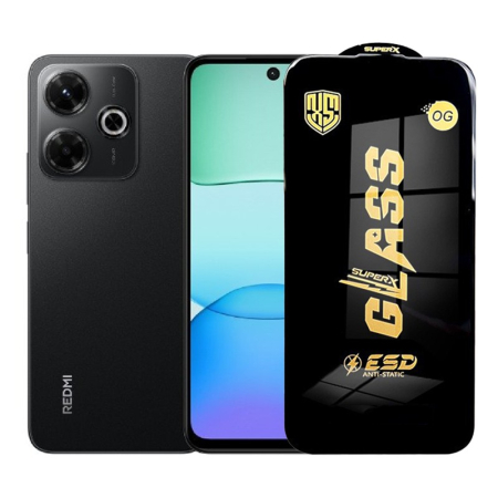 Sub 99 Lei - Folie de Protectie pentru Xiaomi Redmi 13x, Flippy, Sticla Securizata ESD, Margini Negre, Rezistenta la Zgirieturi, Antistatica, 0.35 mm, Transparenta