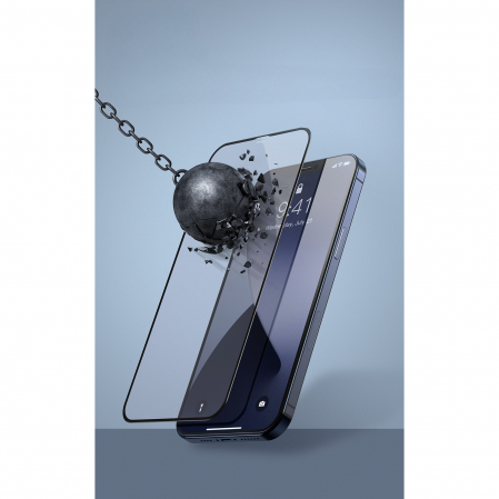 Folie protectie Flippy pentru Samsung S23, Sticla securizata, temperata, duritate 9H, Transparenta cu margini negre, Protectie Completa [3]
