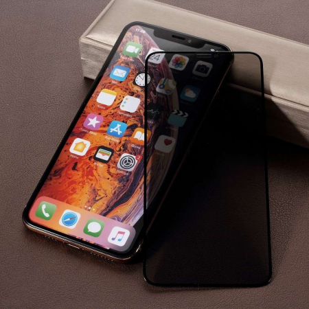 Folie Sticla Apple iPhone 11/XR Full Glue Privacy Negru [1]