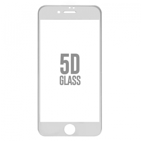 Folie Sticla Securizata 5D - Folie Sticla Apple iPhone 8 4D/5D Alb