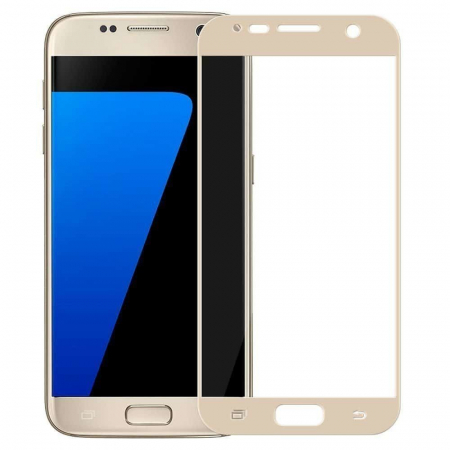 Folie Sticla compatibil cu Samsung Galaxy S7, Full Face V2, Auriu [1]