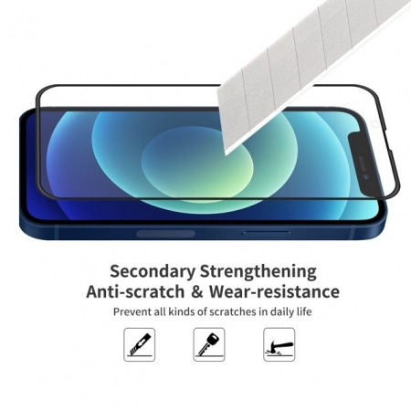 Folie Sticla Flippy® compatibila cu Apple iPhone 14 Plus / 13 Pro Max 111D Negru [4]
