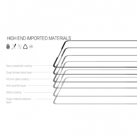 Folie Sticla Flippy® compatibila cu Xiaomi Mi 9T / Mit 9T Pro 111D Negru [19]