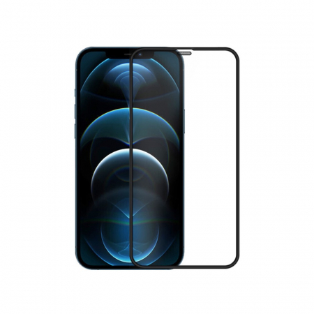 Folii protectie telefoane - Folie Sticla Flippy® pentru Apple iPhone 12/12 Pro 111D Negru