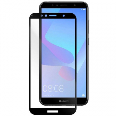 Sub 99 Lei - Folie Sticla Flippy pentru Huawei Y6 2018 Full Glue Negru