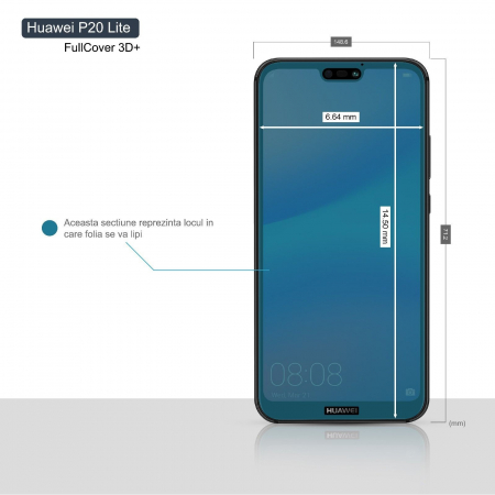 Folie Sticla Huawei P20 Lite Full Face Negru [5]