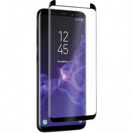 GSM - Folie Sticla Securizata Curbata Flippy Full Face, lipici pe toata suprafata, pentru Samsung Galaxy S9 Plus, Negru