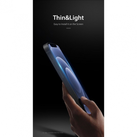Folie Sticla securizata electrostatica Flippy pentru iPhone 12 Pro Max, Sticla ESD, Top Glass, Anti-static, Negru [3]