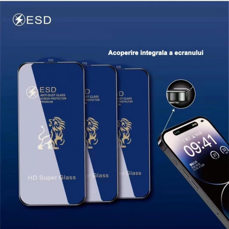 Folie Sticla securizata electrostatica Flippy pentru Xiaomi Redmi 12C , Sticla ESD, Top Glass, Anti-static, Negru [4]