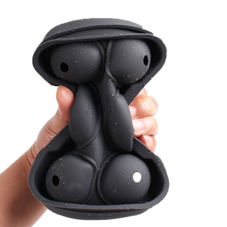 Pentru Casa si Camping - Forma pentru Gheata, Flippy, 6 Forme Sferice, din Silicon, 17 x 12 x 6 cm, Negru