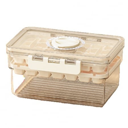 Pentru Casa si Camping - Forma de Gheata, Flippy, Doua Straturi, Inchidere Etans, din PP+PET, 19 x 12 x 9.5 cm, Bej