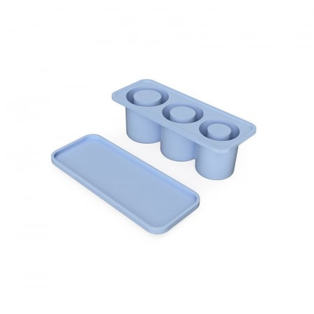 Pentru Casa si Camping - Forma pentru Gheata, Flippy, din Silicon, cuburi de gheata, forme rotunde, inghetare rapida, 20.7 x 8.4 x 6.5 cm Albastru