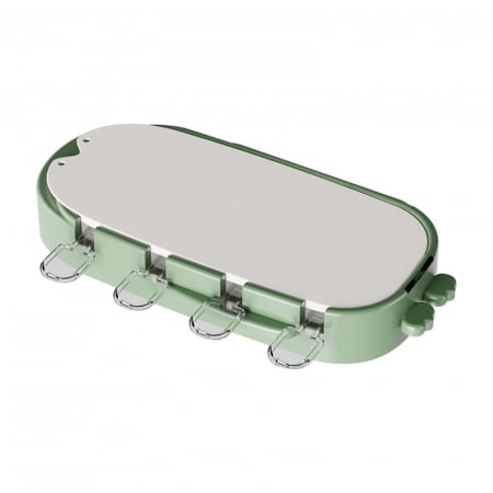 Pentru Casa si Camping - Forma pentru inghetata Flippy, 4 compartimente, forme cu animalute, materialsilicon si ABS, 21 x 12.8 x 3cm, verde